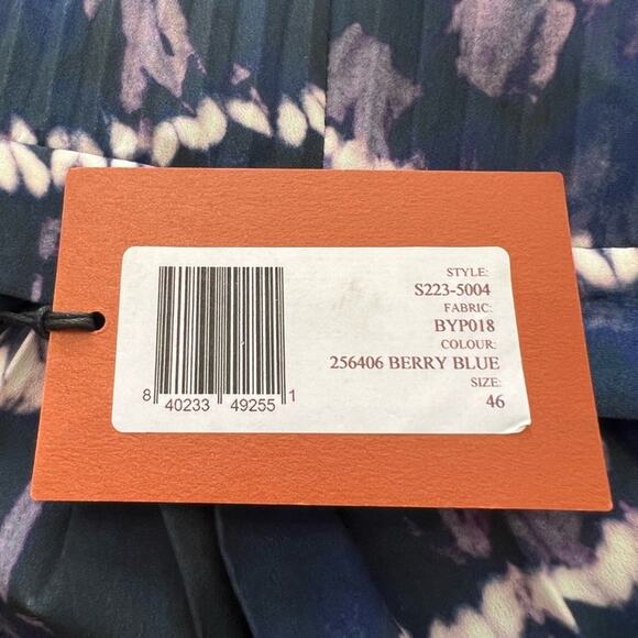 Altuzarra Sif Printed Crepe Pleated Maxi Skirt In Berry Blue Size 14 - Picture 8 of 12